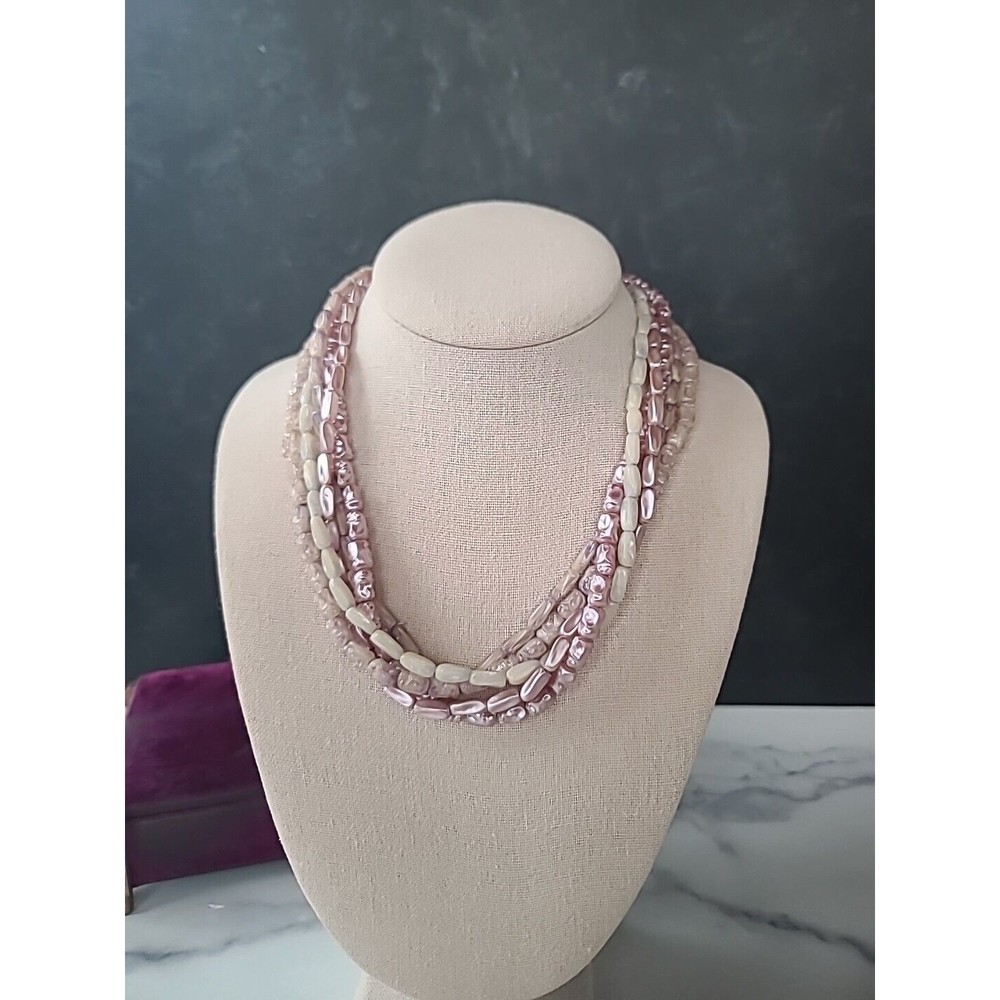 Vintage Hong Kong Beaded Multistrand Necklace READ